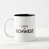 Verstörte Luzern Schweiz (Luzerne Schweiz) Zweifarbige Tasse (Links)