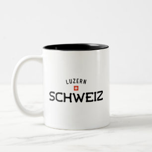 Verstörte Luzern Schweiz (Luzerne Schweiz) Zweifarbige Tasse
