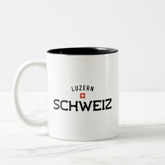 Verstörte Luzern Schweiz (Luzerne Schweiz) Zweifarbige Tasse (Links)