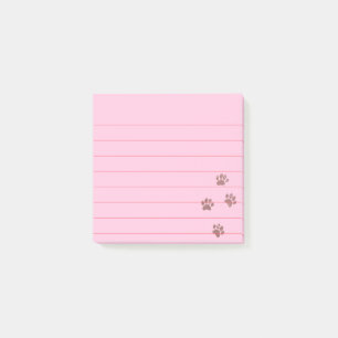 Verstörte rosafarbene Hundspangen, 3x3 geflochten Post-it Klebezettel