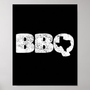 Verstörte Texas Tx Map Grillen Outfit Barbecue Ein Poster