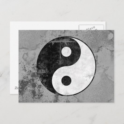 Verstörte Yin Yang Symbol Postkarte (Vorne/Hinten)