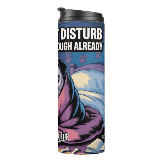 Verstörter Mops bitte nicht Thermosbecher (Nach rechts gedreht)