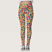 Verstreute Blumige Liebe Leggings (Vorderseite)
