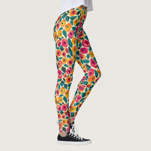 Verstreute Blumige Liebe Leggings (Rechts)