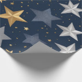 verstreute goldene und silberne Sterne Geschenkpapier (Ecke)