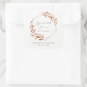 Verstreute Liebe Greenery Geometric Fall Rustikale Quadratischer Aufkleber (Tasche)