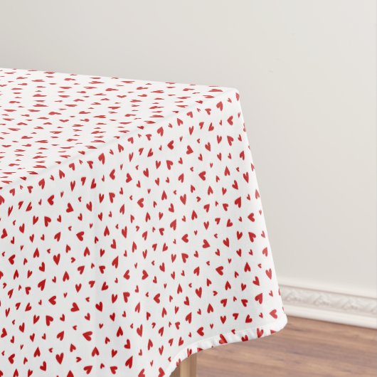 Verstreute Rote Herzen Tischdecke (Beispiel)