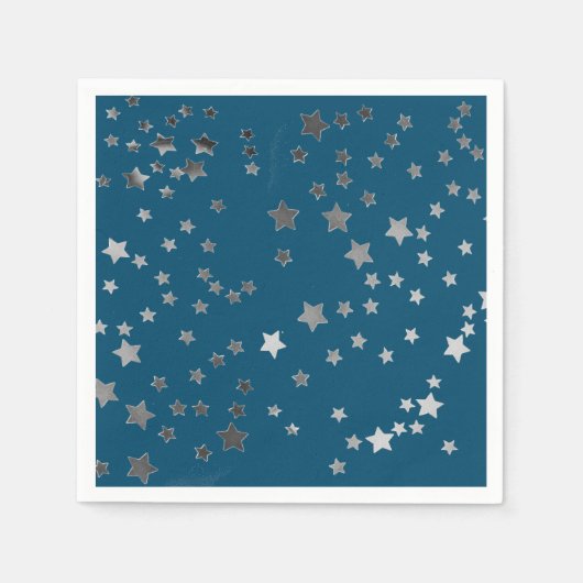 Verstreute Sterne auf Blau Serviette (Vorderseite)