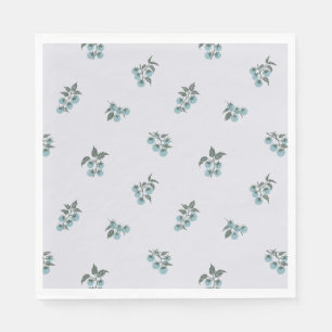 Verstreute Tomaten-Zweig Botanische Picknick Teal Serviette