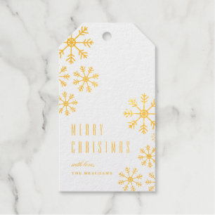Verstreutes Schneefoil Weihnachten und Feiertags-G Geschenkanhänger