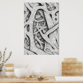 Verstricktes Bio Mesh: Eine glänzende Abstraktion Poster (Küche)