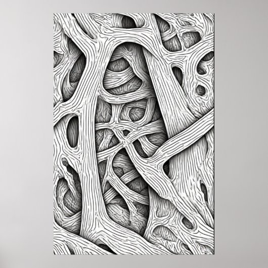 Verstricktes Bio Mesh: Eine glänzende Abstraktion Poster (Vorne)