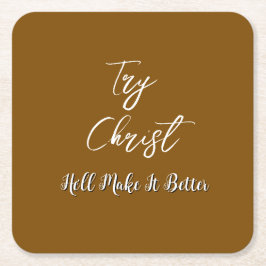 Versuch Christ Brown Rechteckiger Pappuntersetzer