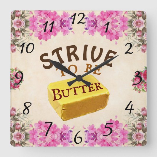 Versuch, eine Buttermauer-Uhr zu sein Quadratische Wanduhr (Vorderseite)