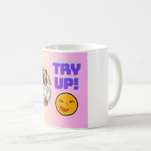 Versuch mal! Fun Emoji Design für Holiday Cheer Kaffeetasse (VorderseiteRechts)