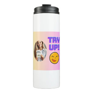 Versuch mal! Fun Emoji Design für Holiday Cheer Thermosbecher