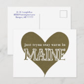 Versuch, Warm in Maine bleibe Postkarte (Vorne/Hinten)