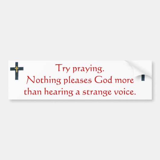 Versuchbeten. Autoaufkleber (Vorne)