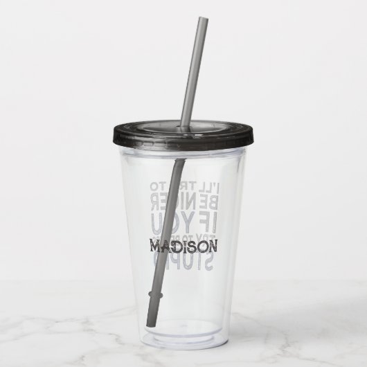 Versuche, nackter individuelle Name zu sein Acryltrinkbecher (Rückseite)