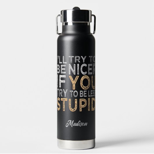 Versuche, nackter individuelle Name zu sein Trinkflasche (Vorderseite)