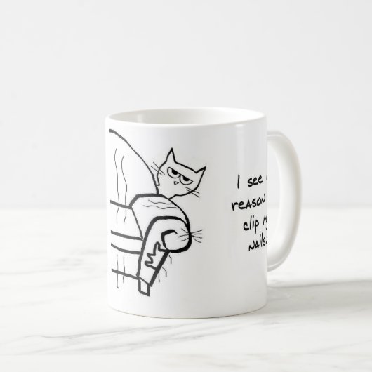 Versuchen, die Nägel der Katze zu befestigen - Kaffeetasse (VorderseiteRechts)