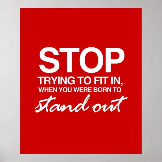 VERSUCHEN, EINZUHALTEN POSTER (Vorne)