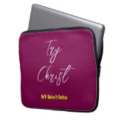 Versuchen Sie Christus - er wird es besser Wein ma Laptopschutzhülle (Vorderseite Links)