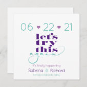 Versuchen Sie dies noch einmal Lilac Eggplant Save Einladung (Vorne/Hinten)