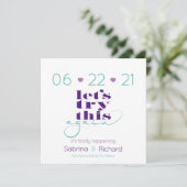 Versuchen Sie dies noch einmal Lilac Eggplant Save Einladung (Stehend Vorderseite)