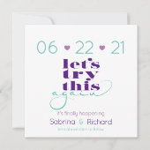 Versuchen Sie dies noch einmal Lilac Eggplant Save Einladung (Vorderseite)