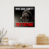 Versuchen Sie, einen inspirierenden Zitat-Erfolg D Poster (Küche)