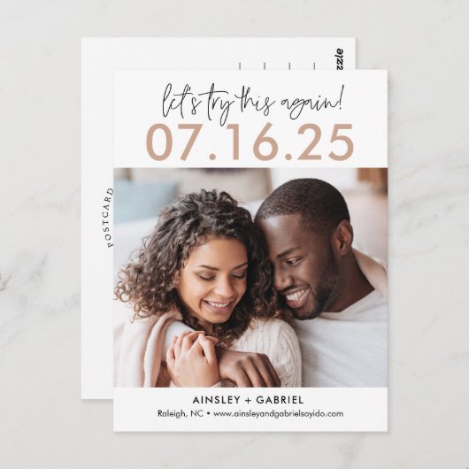 Versuchen Sie erneut, eine EDITABLE-FARBE Save the Postkarte (Vorne/Hinten)