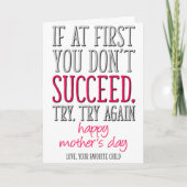 Versuchen Sie es noch einmal, Lieblingskind, Feier Karte (Vorderseite)