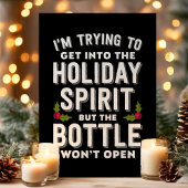 Versuchen Sie, in den Urlaub Geist Flasche lustig  Feiertagskarte