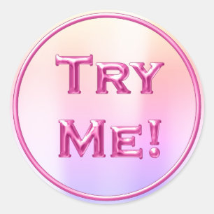 Versuchen Sie Me Ombre Pastell Pink Tester Beispie Runder Aufkleber