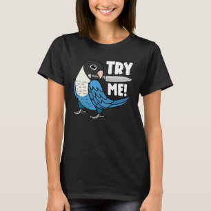 Versuchen Sie mir Papagei mit Knife I Blue maskier T-Shirt