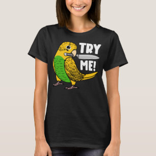 Versuchen Sie mir Papagei mit Knife I Yellow Budgi T-Shirt