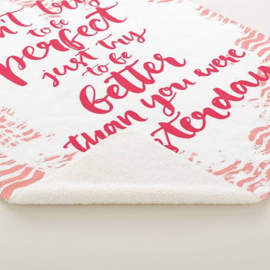 Versuchen Sie nicht, perfekt zu sein, der gerade Sherpadecke (3/4)