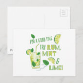 Versuchen Sie Rum, Minze und Limon Postkarte (Vorne/Hinten)