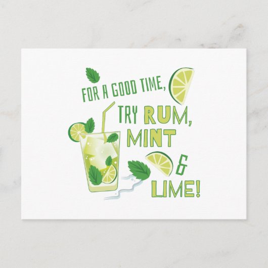 Versuchen Sie Rum, Minze und Limon Postkarte (Vorderseite)