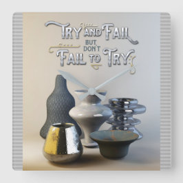 Versuchen & Versag, aber Versag nicht, die stilvol Quadratische Wanduhr