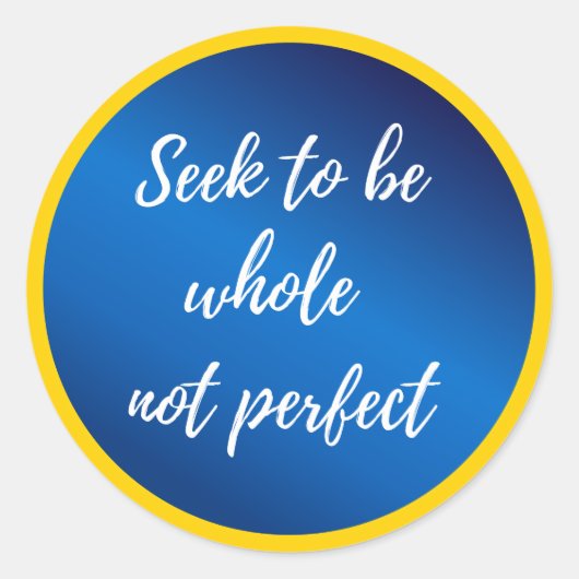 versuchen, völlig nicht perfekte Motivierend Zitat Runder Aufkleber (Vorderseite)