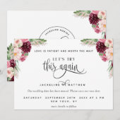 Versuchen wir es noch einmal: Burgund-Blush-Pink-H Save The Date (Vorne/Hinten)