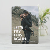 Versuchen wir es noch einmal! | LÄSSIGES SAVE THE  Date (Stehend Vorderseite)