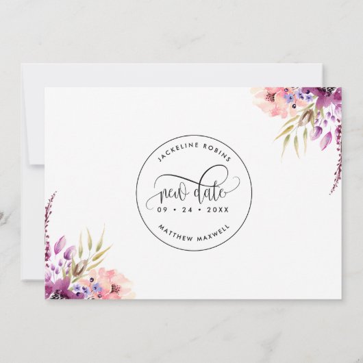 Versuchen wir es noch einmal, Lila, Lilac Peach Fl Save The Date (Rückseite)