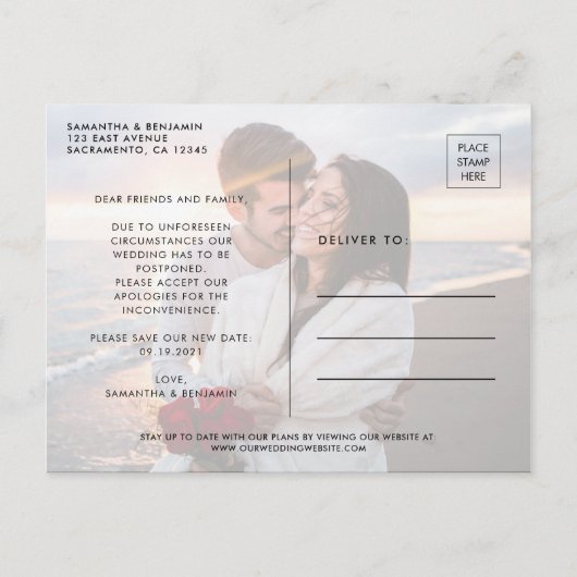 Versuchen wir es noch einmal| Moderne Hochzeitspau Ankündigungspostkarte (Rückseite)