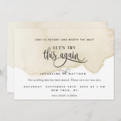 Versuchen wir es noch einmal, Sand, Tan, Beige Was Save The Date (Vorne/Hinten)