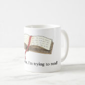 "Versuchend, Tasse zu lesen" (VorderseiteRechts)