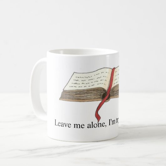 "Versuchend, Tasse zu lesen" (Vorderseite Links)